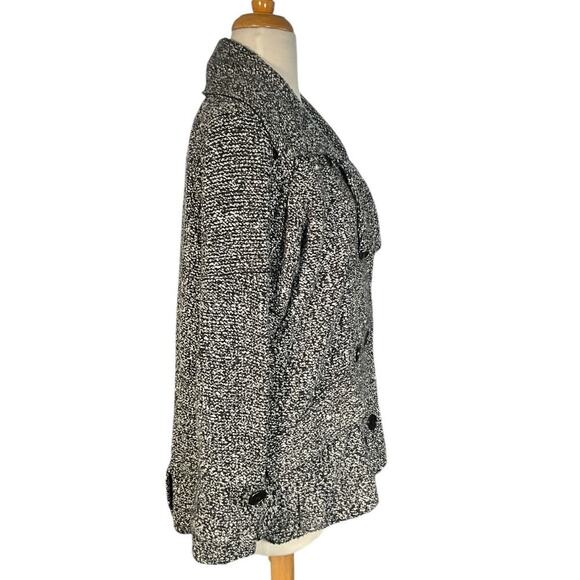 Free People Black Tweed Bounce Jacket Size Medium Big Button Slouchy Over Sized - Picture 7 of 13